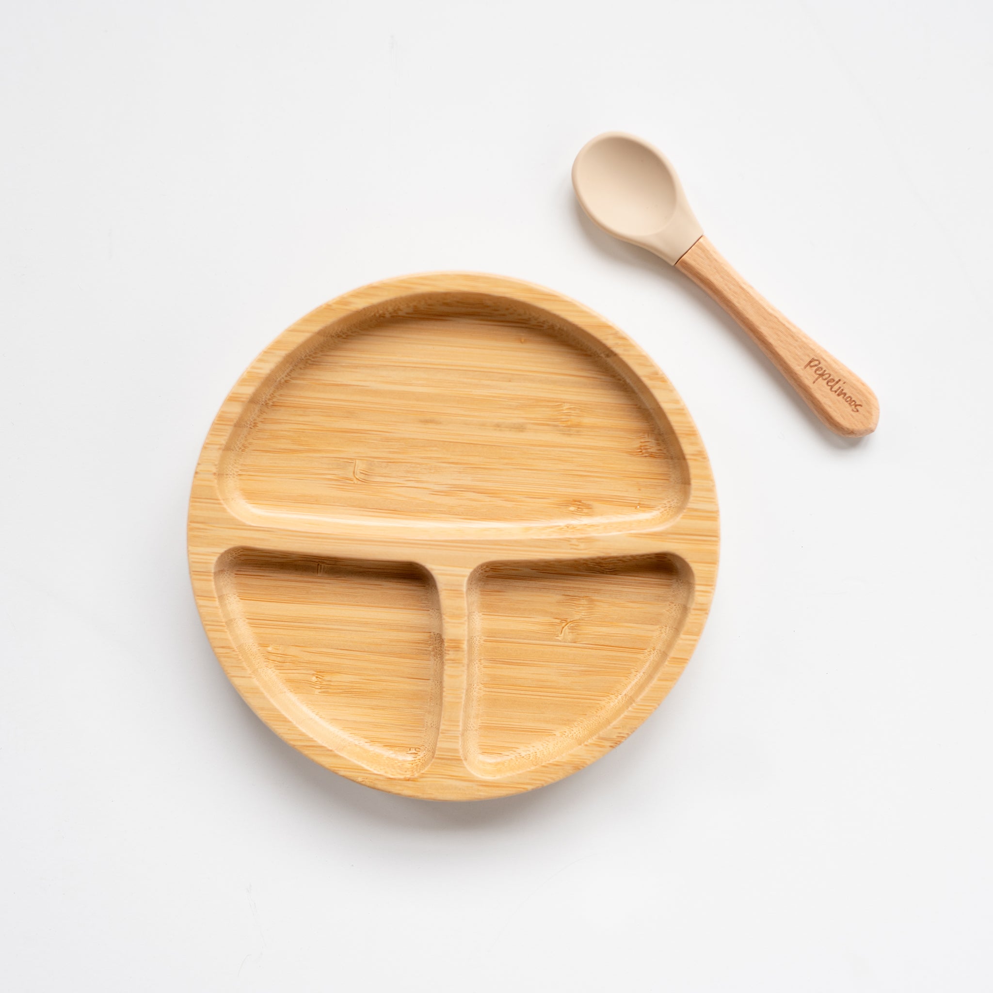 Bamboo Toddler Circle Plate and Spoon